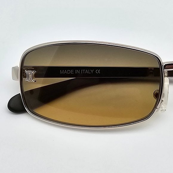 Celine SC1019 Col. 579 Silver Frame Yellow Gradient Flash Gold Lens Sunglasses - Picture 14 of 14